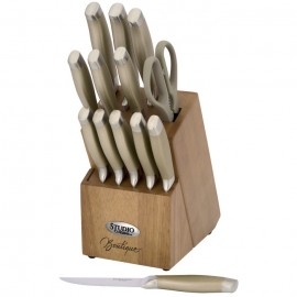 Studio Cuisine 14 Piece Peened Knife Block Set with Logo