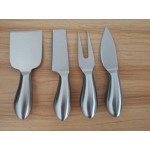 4 Piece Stainless Steel Cheese Knife Set with Logo