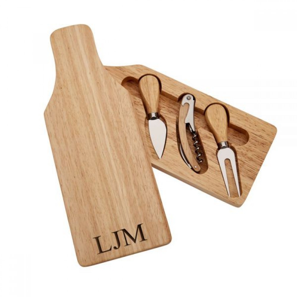 Custom Paddle Board Wood Cheese Board w/4-pc Metal Handle Utensils Custom Paddle Board Wood Cheese Board w/4-pc Metal Handle Utensils