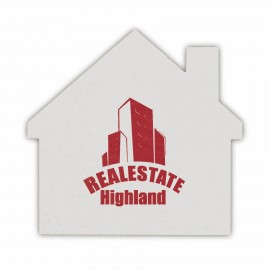 40 pt High Density Coaster, 3.5" House with Logo  40 pt High Density Coaster, 3.5" House with Logo