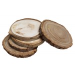 Customized 3.5" - Assorted Hardwood Species Bark Edged Coasters