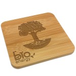 Personalized Square Etched Bamboo Coasters