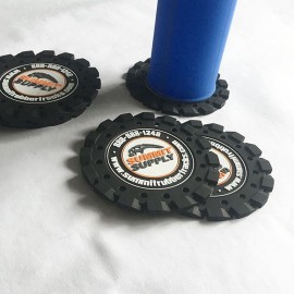 Gear Shape PVC Coffee Drink Coasters with Logo