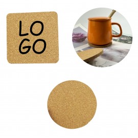 Round Square Cup Mat Cork Coasters with Logo