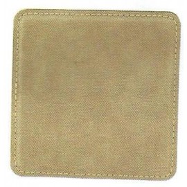 Logo Branded Square Coaster - Light Brown - Leatherette  Logo Branded Square Coaster - Light Brown - Leatherette