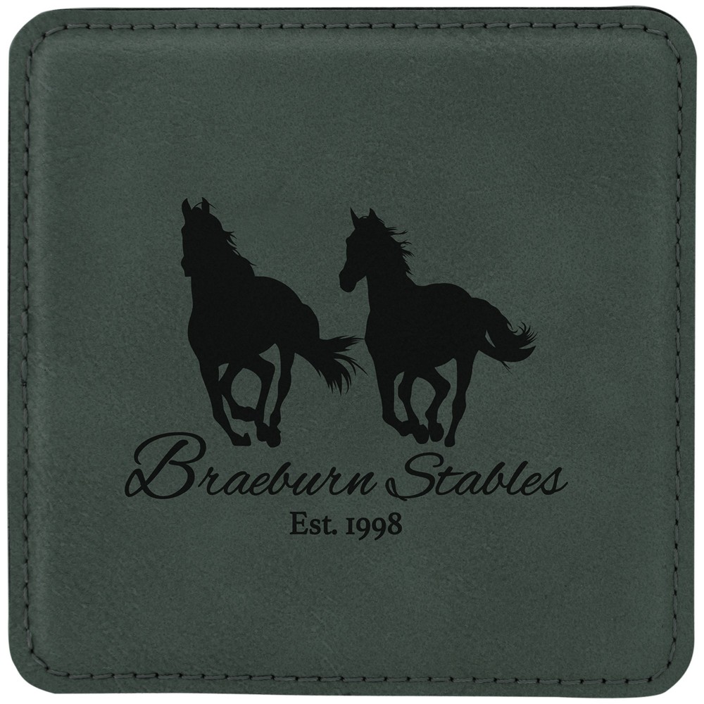 4" Leatherette Gray Coaster Custom Printed 4" Leatherette Gray Coaster Custom Printed