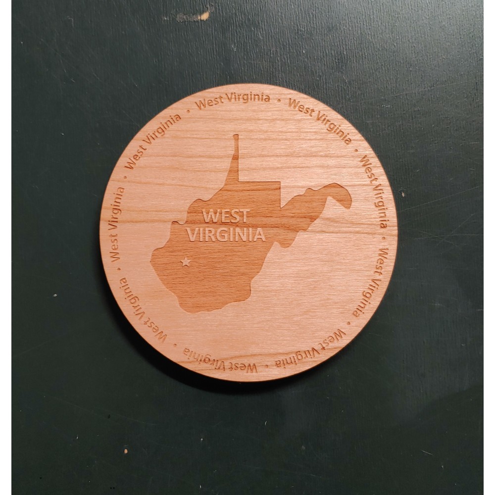 3.5" - West Virginia Hardwood Coasters with Logo