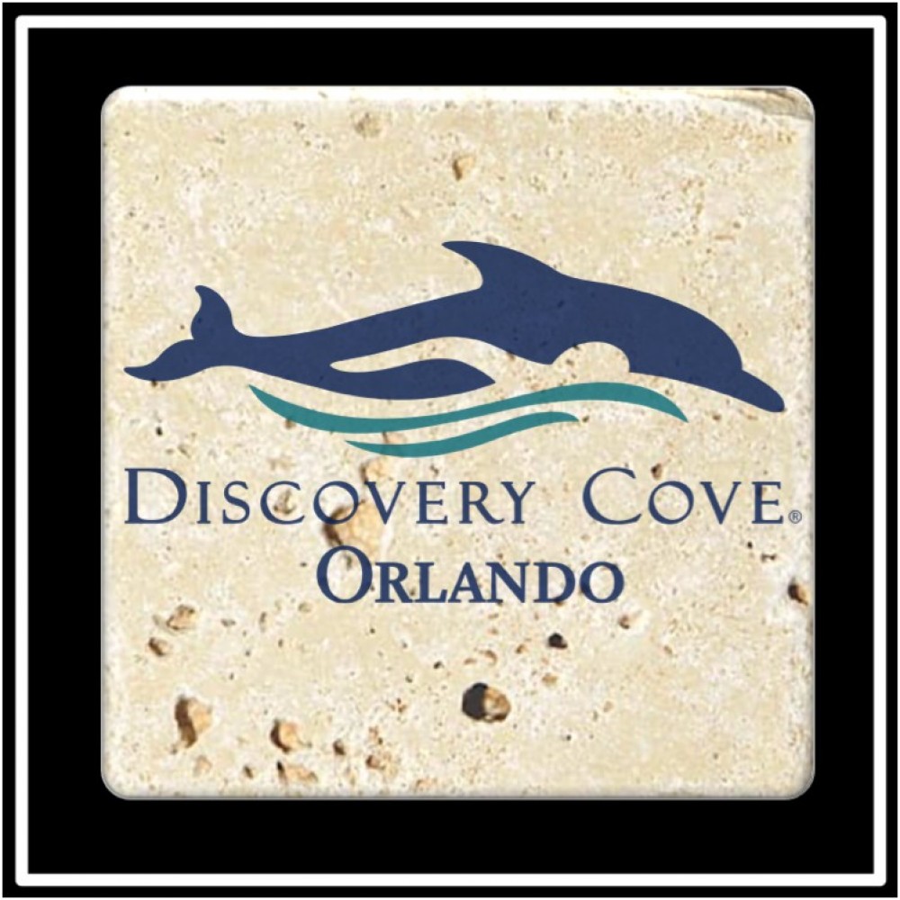 Logo Branded Faux Travertine Printed Square Coaster Logo Branded Faux Travertine Printed Square Coaster