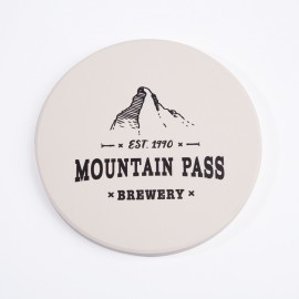 Custom Round Ceramic Coasters w/ 1 Color Imprint with Logo