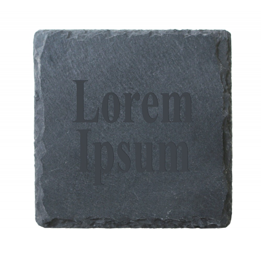 Slate Square Natural Coaster (Set of 4) with Logo