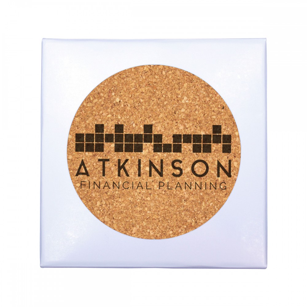 Deluxe Cork Coaster, Pack of 4 Custom Imprinted Deluxe Cork Coaster, Pack of 4 Custom Imprinted