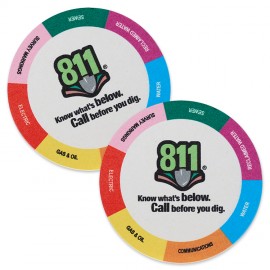 60 Point 3.5"Pulp Board Coasters, DIGITAL PRINT - Round with Logo