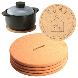 Round Cork Heat Insulation Mat with Logo  Round Cork Heat Insulation Mat with Logo