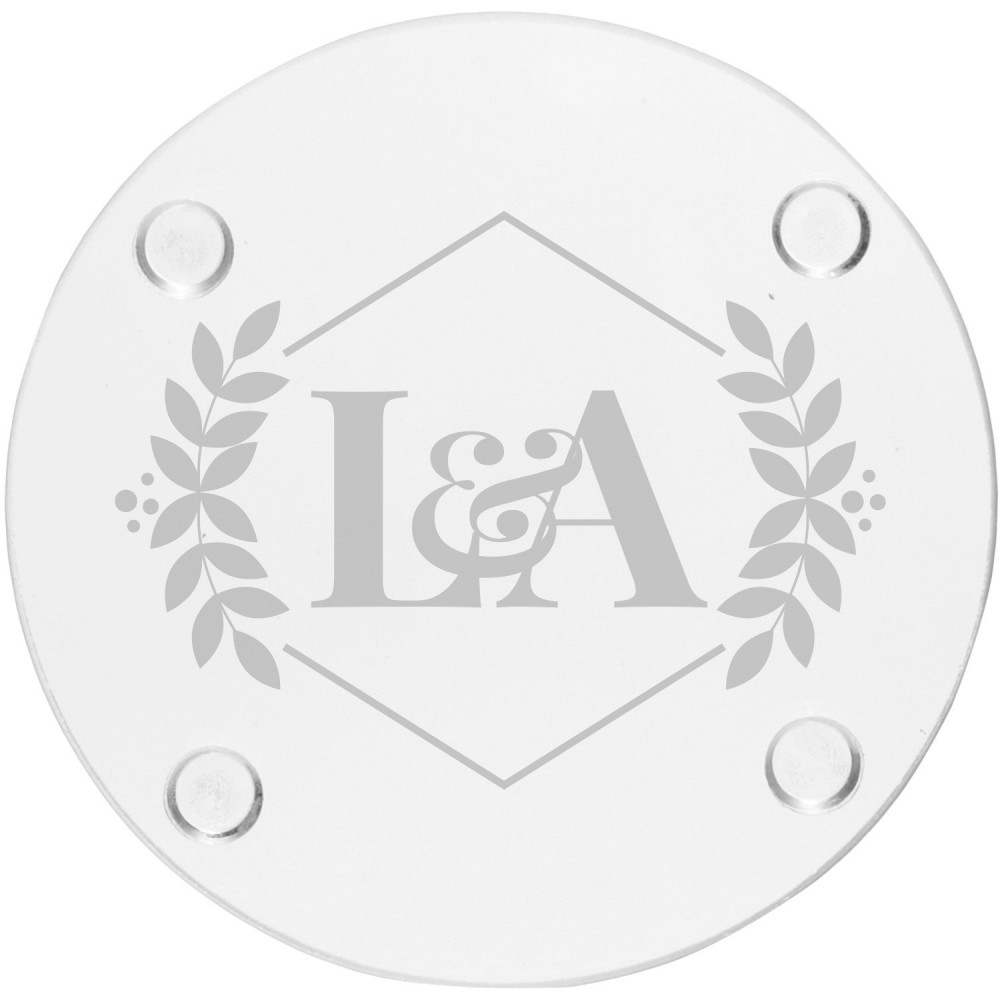 Circular Glass Coasters 4" with Logo