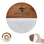 Marble Wood Spliced Coaster with Logo