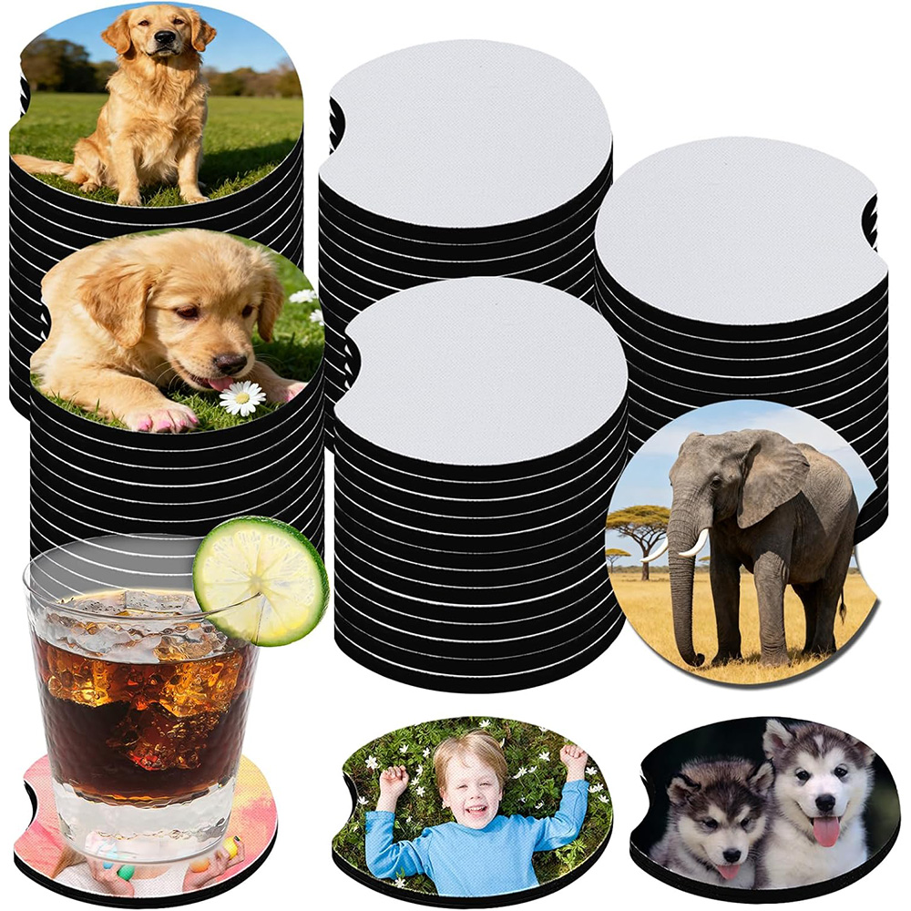 Customized 3 1/2" Full-Color Custom Neoprene Insulated Coasters