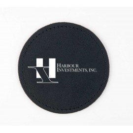 4" Diameter Leather Coaster with Logo
