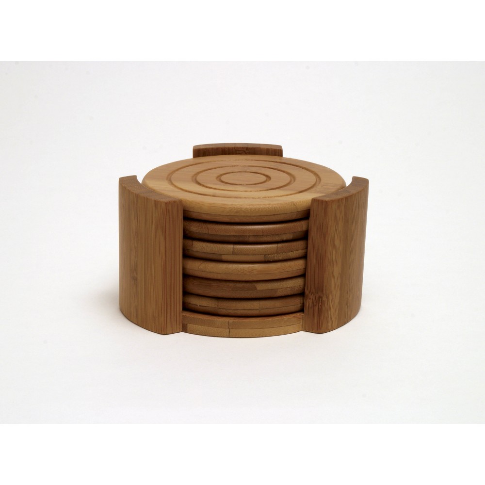 Custom Bamboo 7 Piece Coaster Set