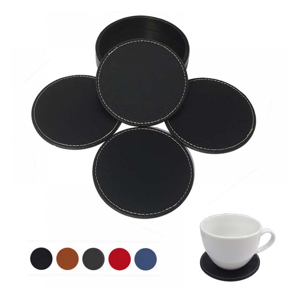 Round PU Leather Coaster Custom Printed Round PU Leather Coaster Custom Printed
