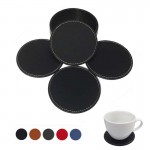 Round PU Leather Coaster Custom Printed