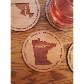 Custom 3.5" - Minnesota Hardwood Coasters