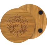 Bamboo Coaster: Single Round with Logo