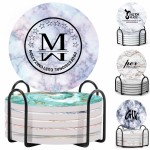 Logo Branded Absorbent Coasters for Drinks with Holder