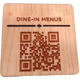 Logo Branded Hardwood QR Code Coasters