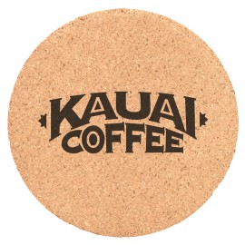 Round Natural Cork Coasters (4") with Logo  Round Natural Cork Coasters (4") with Logo
