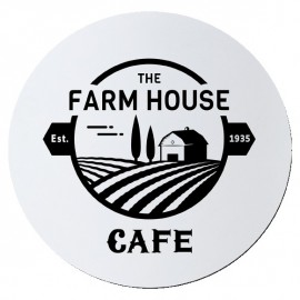 Round Coaster, White Silicone, 3 3/4"D with Logo