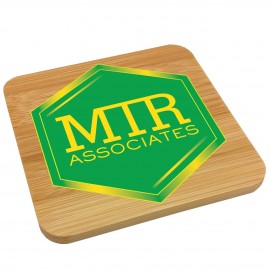 Ultra Vivid Individual Bamboo Coasters with Logo