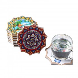 Natural Ceramic Coaster with Cork Base with Logo  Natural Ceramic Coaster with Cork Base with Logo