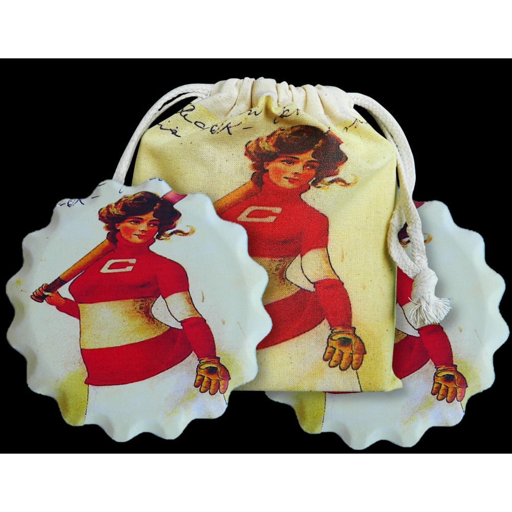 Custom Imprinted 2 Round Pointed Edge Coaster Pouch Set - Full Bleed Pouch Custom Imprinted 2 Round Pointed Edge Coaster Pouch Set - Full Bleed Pouch