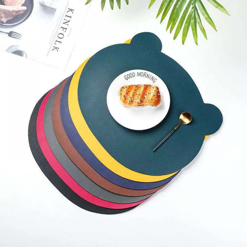 Logo Branded Creative PU Leather Placemats & Coasters