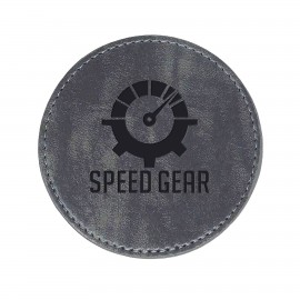 Greyson PU Leather Coasters: Single with Logo