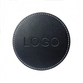 PU Leather Waterproof Anti-Scald Coaster with Logo
