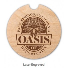 Customized USA Made RusticRest UV Laser Engraved Wood Car Coaster with Felt Back (2.6") Round  Customized USA Made RusticRest UV Laser Engraved Wood Car Coaster with Felt Back (2.6") Round