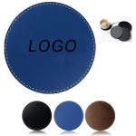 4" Round Pu Leather Coasters with Logo