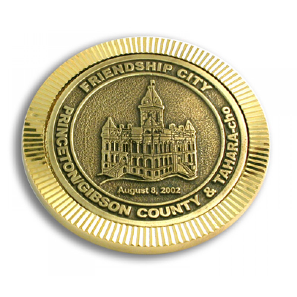 Custom Printed Diamond Cut Coaster W/ 2-3/4" Cast Metal Insert Custom Printed Diamond Cut Coaster W/ 2-3/4" Cast Metal Insert
