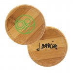 Bamboo Round Beverage Coaster with Logo