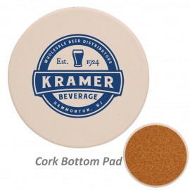 Logo Branded 4" USA Printed Round Ceramic Coaster w/Custom Logo