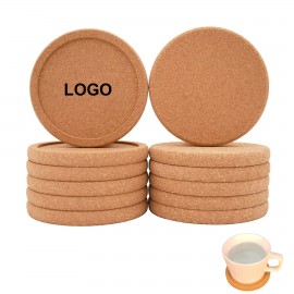 Round Lip Cork Coaster with Logo