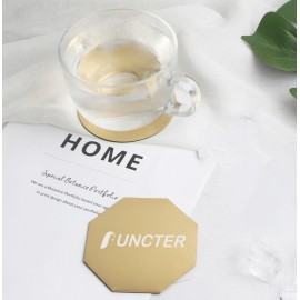 Creative Hexagon Stainless Steel Coaster with Logo