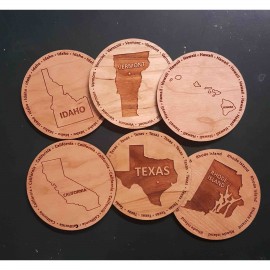 Hardwood State Coasters with Logo