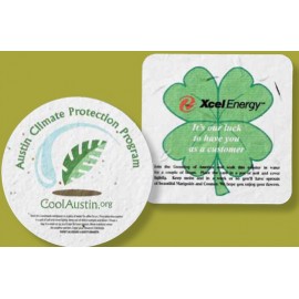 Floral Seed Paper Coaster with Logo  Floral Seed Paper Coaster with Logo