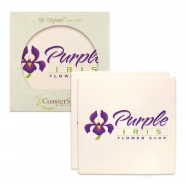 Custom CoasterStone Square Absorbent Stone Coaster - 2 Pack (4 1/4"x4 1/4")  Custom CoasterStone Square Absorbent Stone Coaster - 2 Pack (4 1/4"x4 1/4")