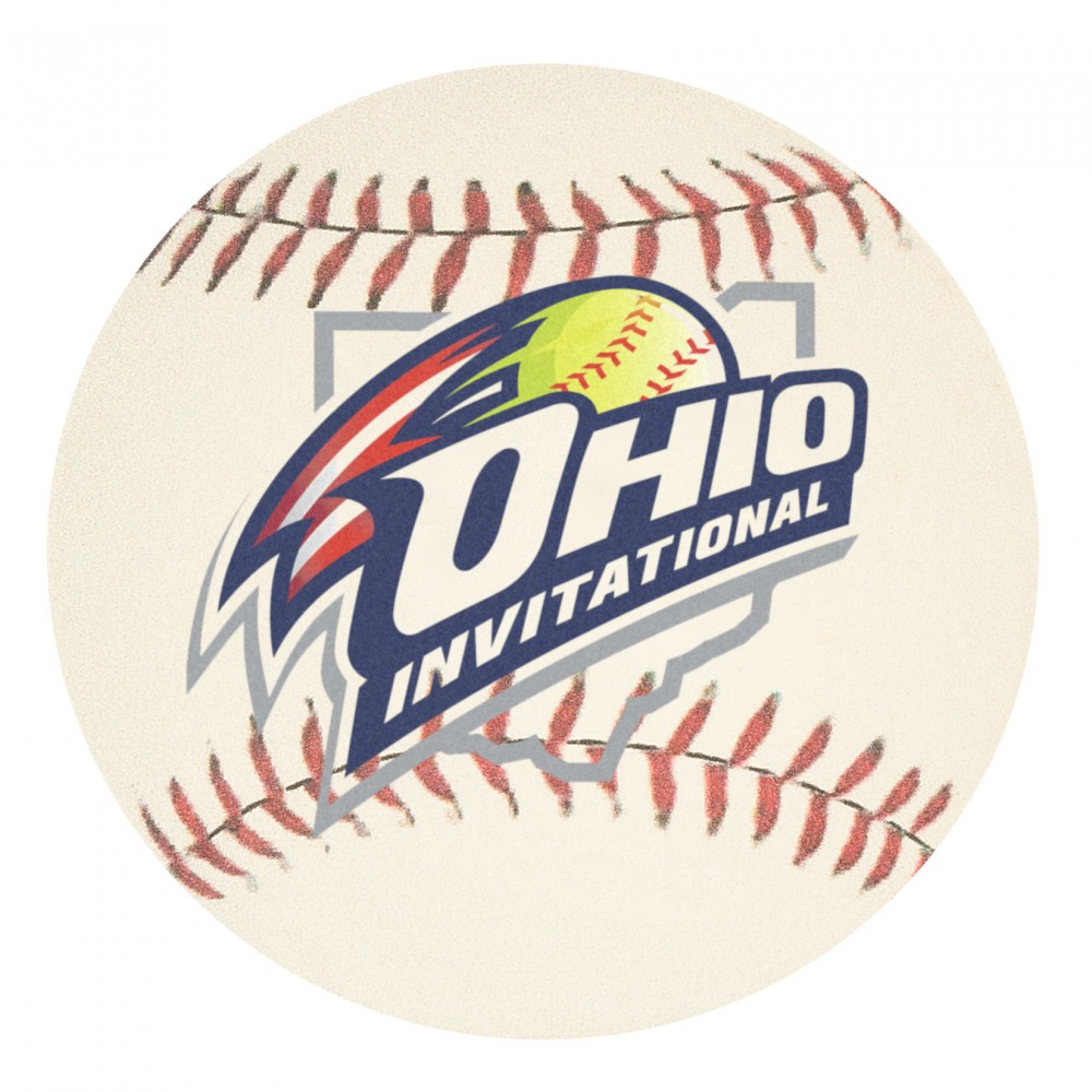 Personalized Full Color Process 40 Point Baseball Pulp Board Coaster