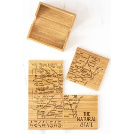 Arkansas Puzzle Coaster Set with Logo