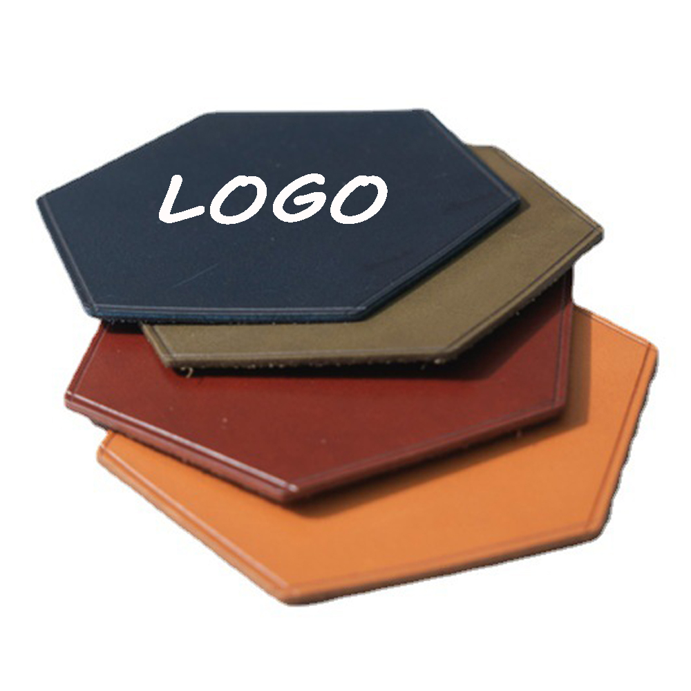 Creative Octagon Shape PU Leather Coasters Multi-functional Mouse Pad with Logo