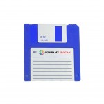 Floppy Shaped Disk Coaster with Logo